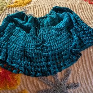 Teal Crochet Skirt